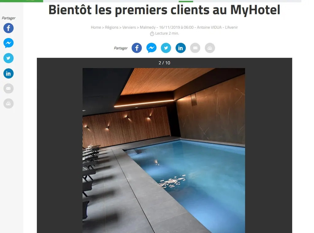 L'Avenir : Bientôt les premiers clients au MyHotel